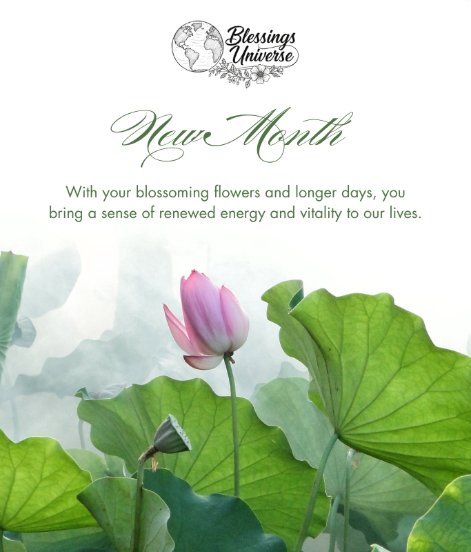 Inspirational New Month Blessings